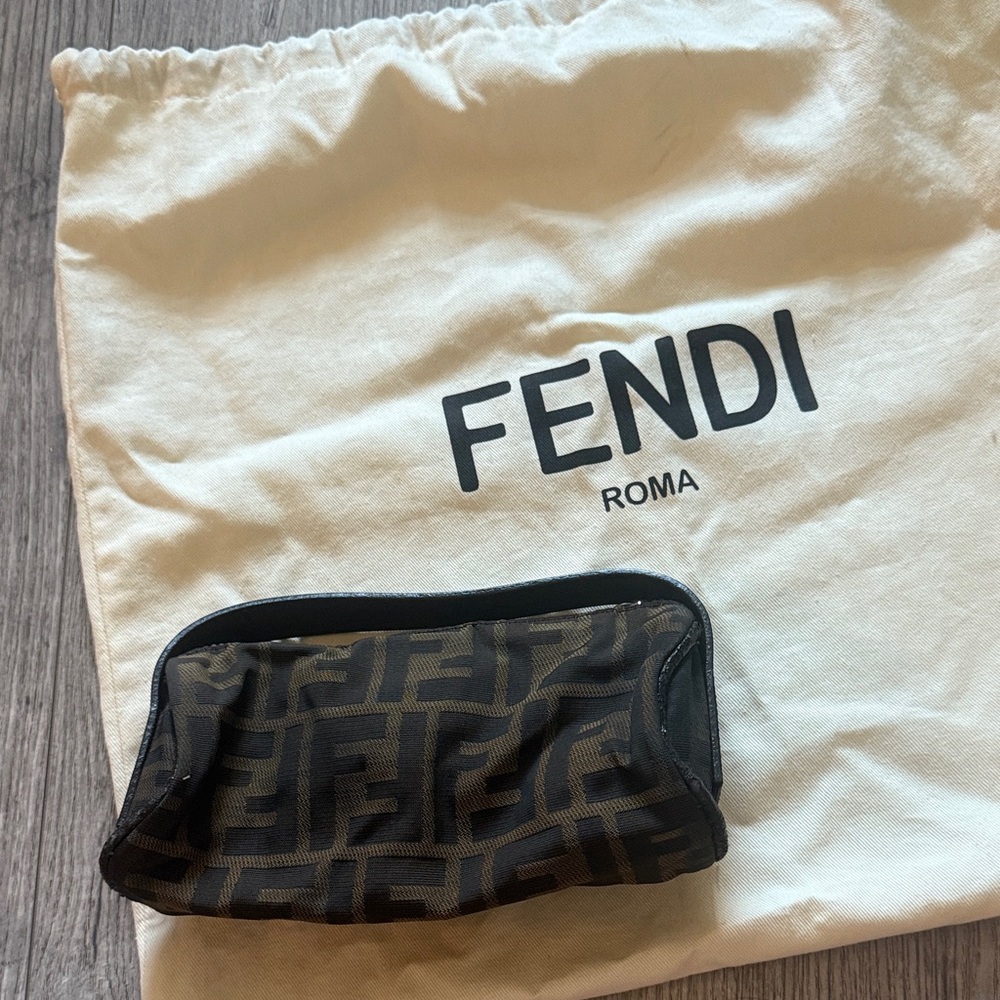 Fendi Black and Brown Clutch